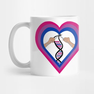 Bisexual (Bi) Pride Flag Knitted DNA Heart Mug